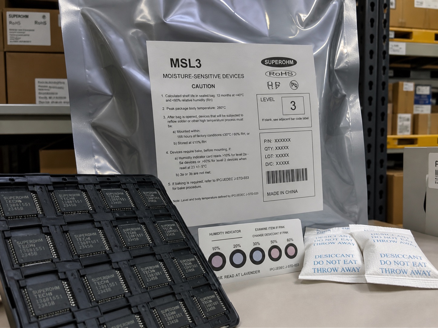 MSL防潮包装干燥剂与湿度卡