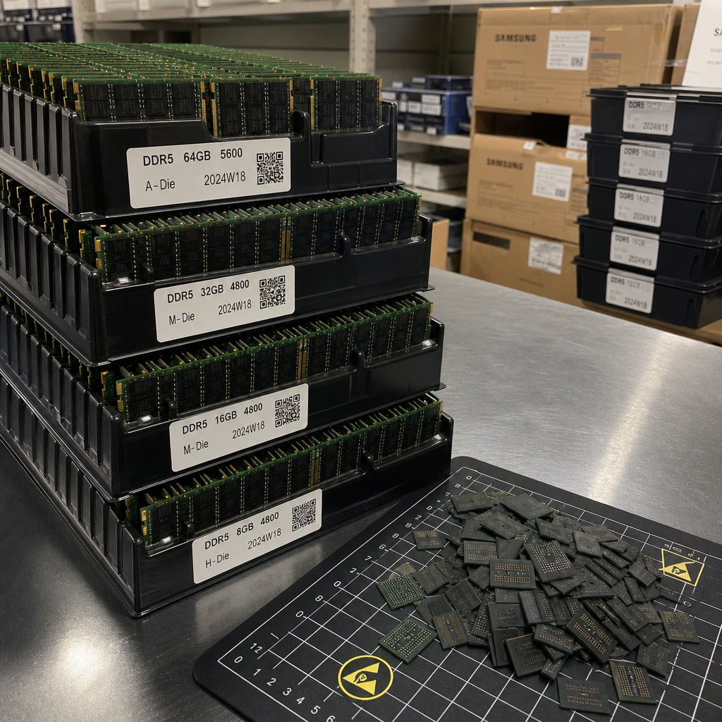 服务器存储与通用DDR颗粒分堆现场