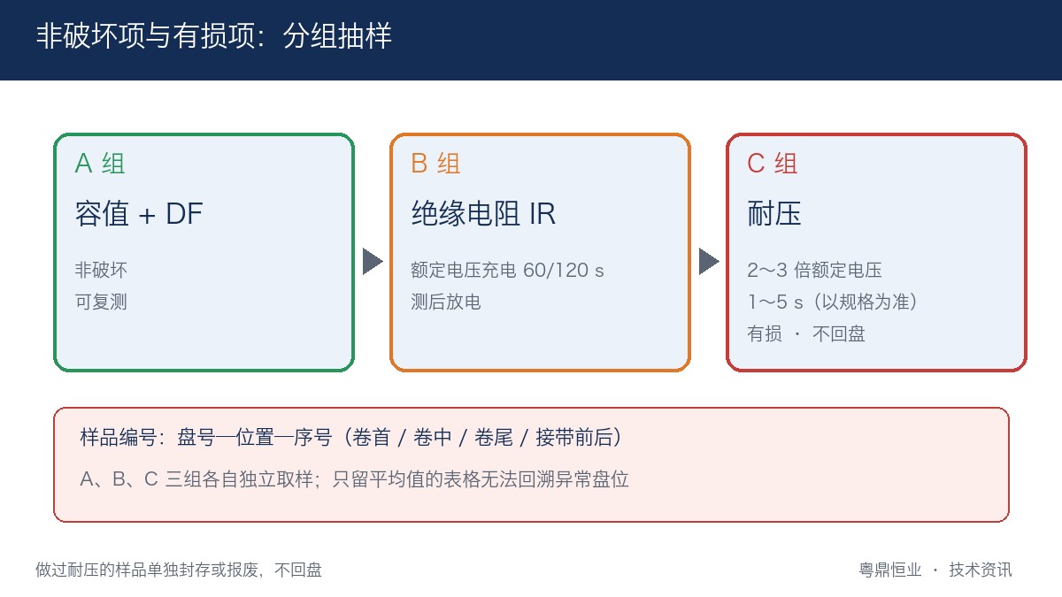 MLCC非破坏项目与耐压等有损项目分组抽样
